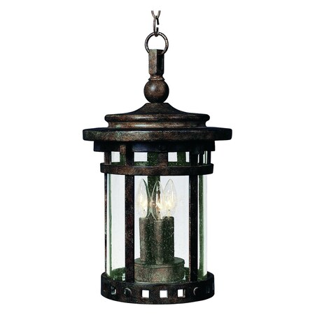 Maxim Three Light Sienna Seedy Glass Hanging Lantern 3138CDSE